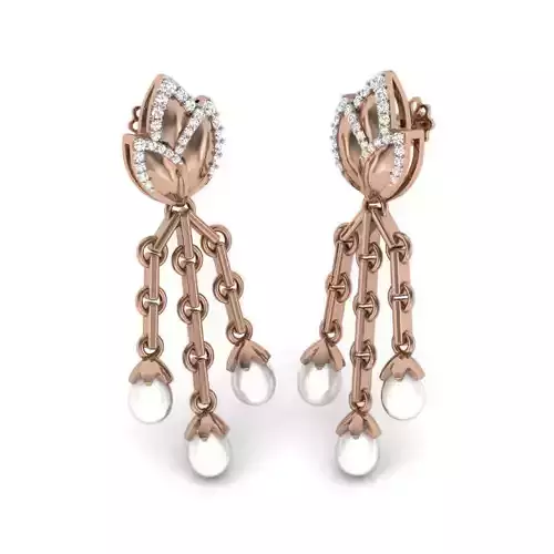 Women long earrings 3dm render details