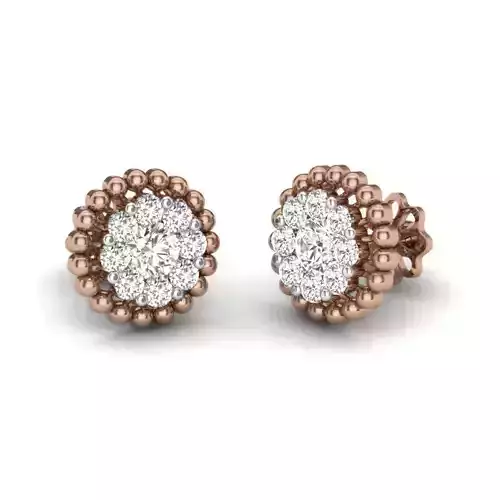 Women studs earrings 3dm render details