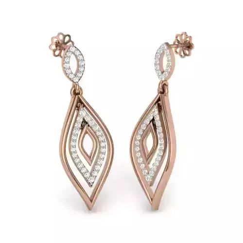 Women long earrings 3dm render details