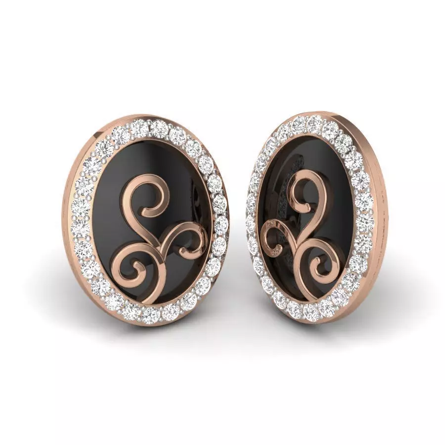 Women studs earrings 3dm render details 3D print model_0