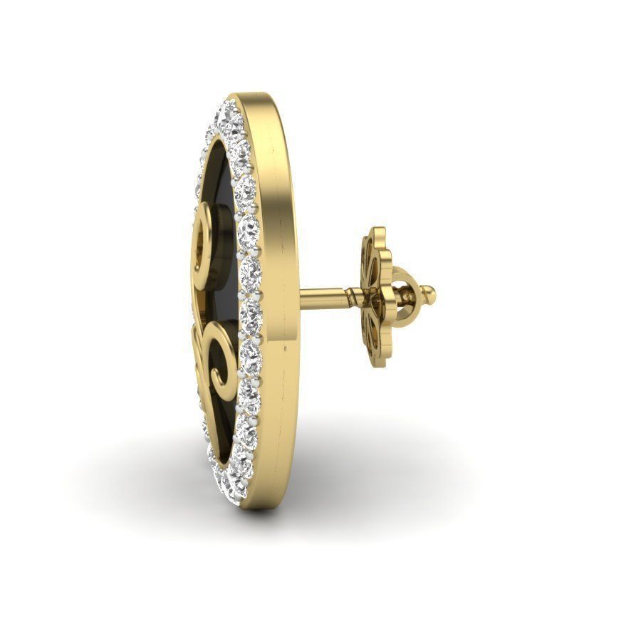 Women studs earrings 3dm render details 3D print model_5