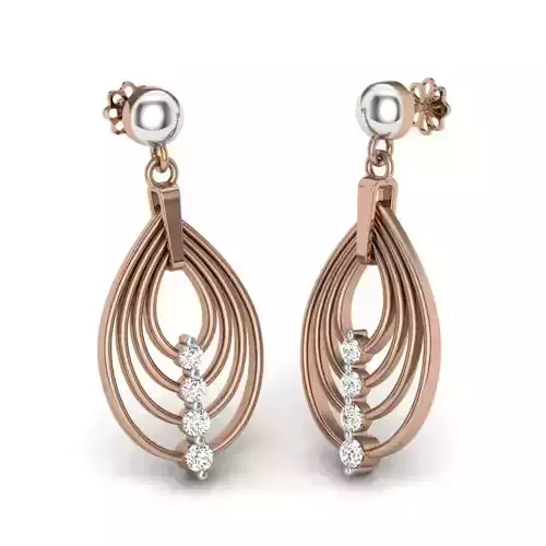 Wire Mesh drops earrings 3dm render details