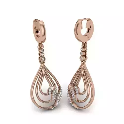 Women long earrings 3dm render details