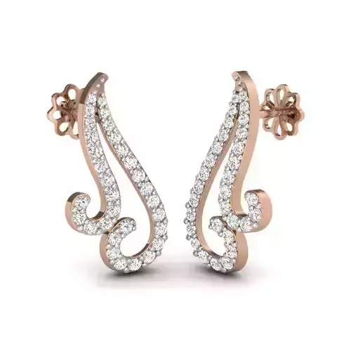 Women studs earrings 3dm render details