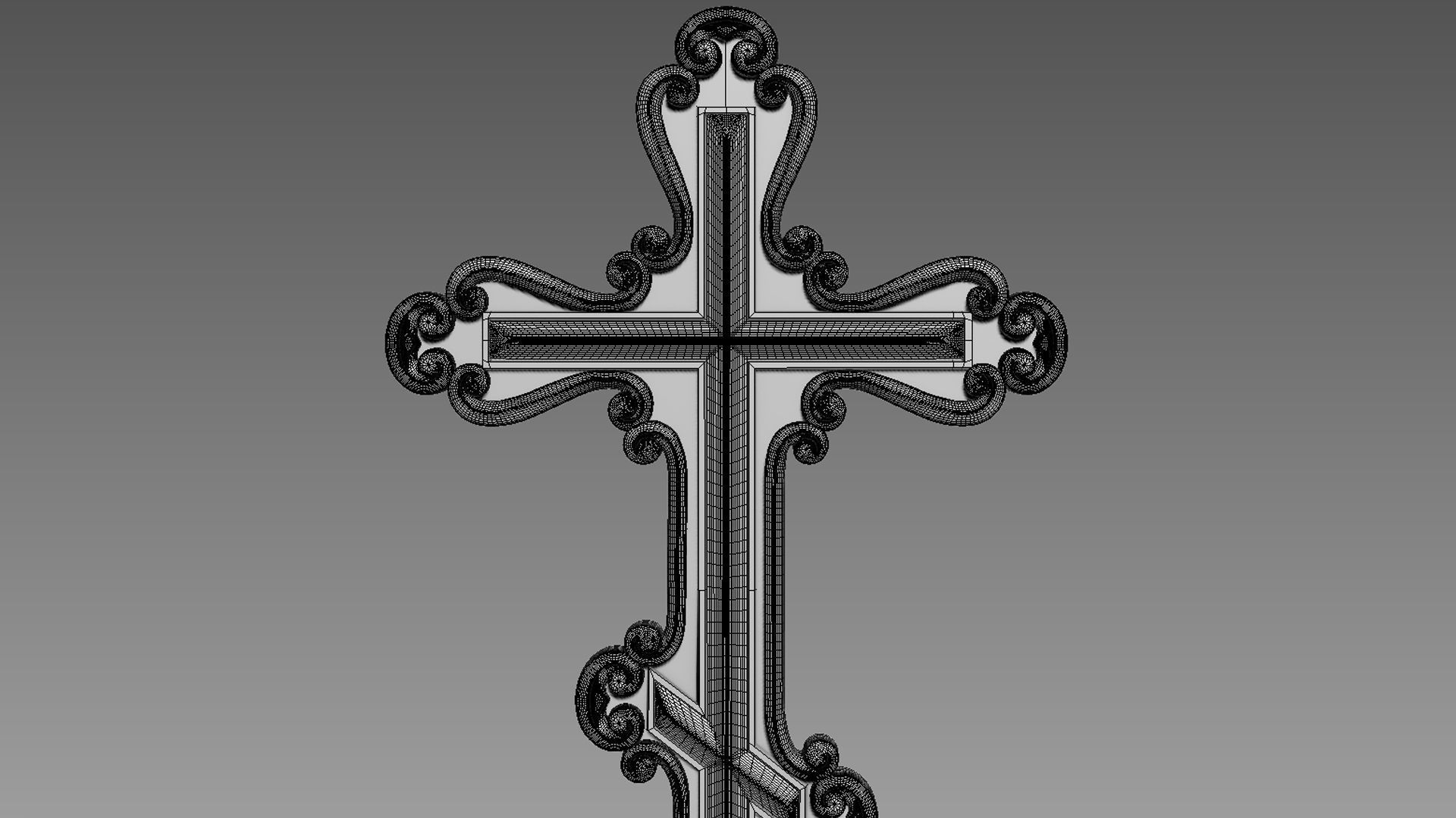 Cross bas-relief 3D model_9