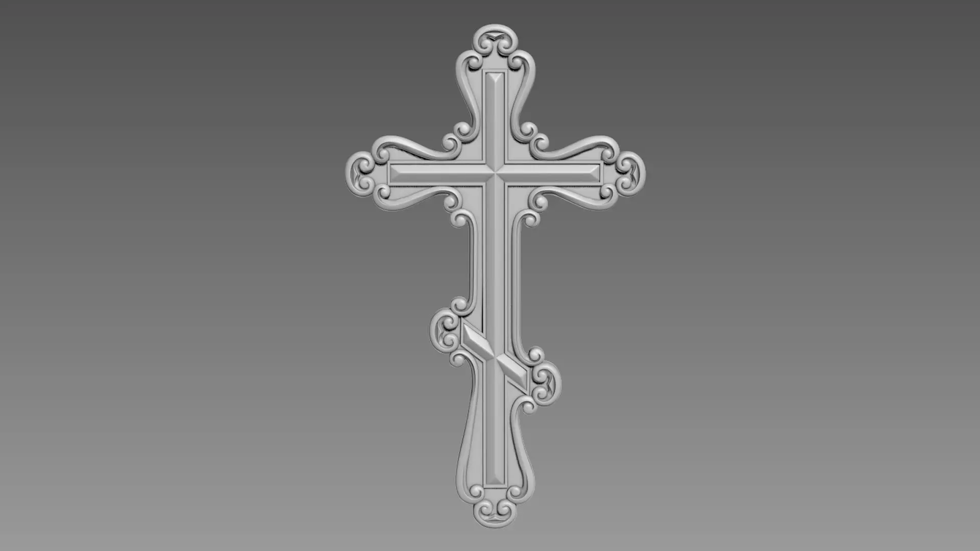 Cross bas-relief 3D model_0