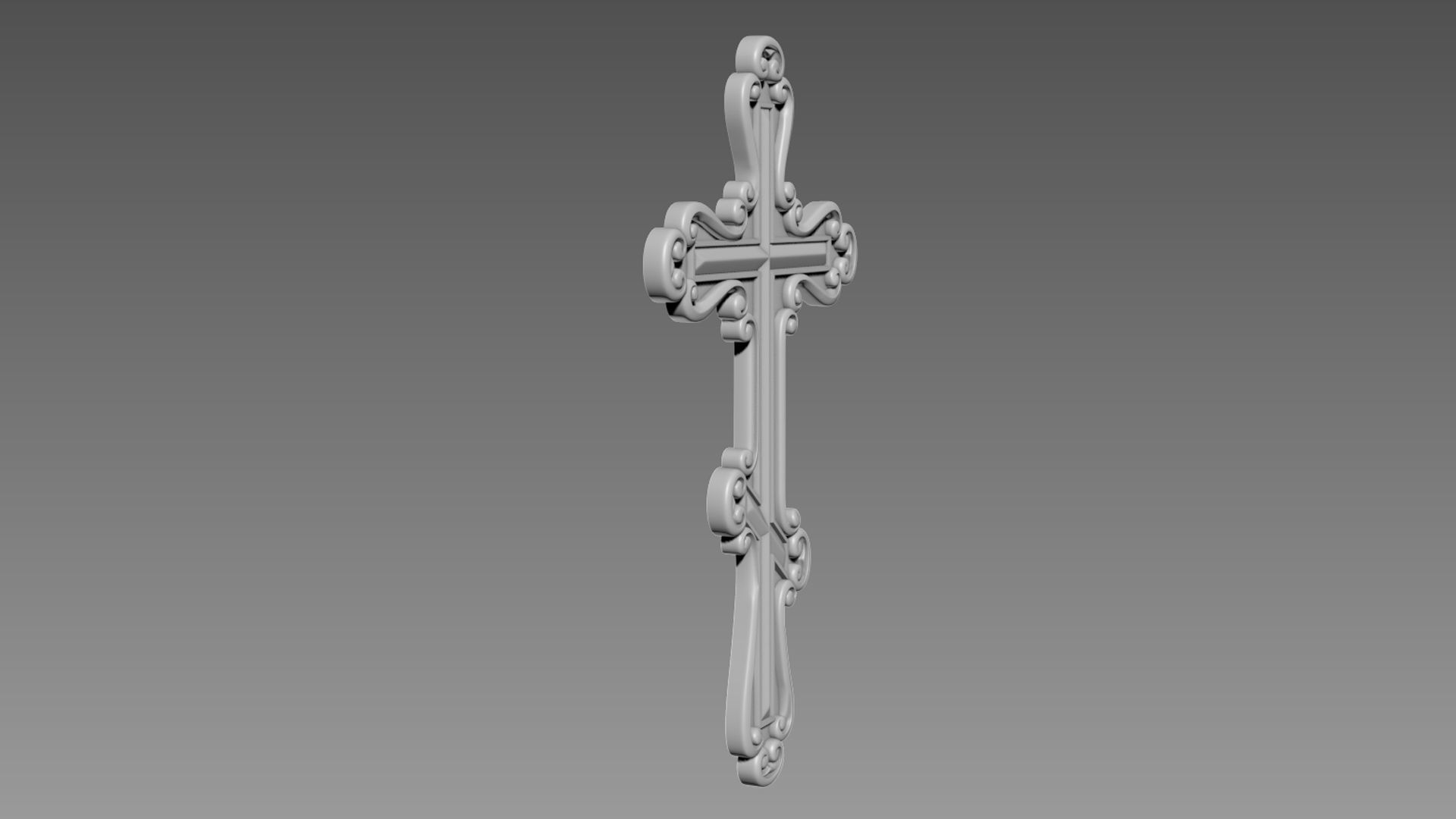 Cross bas-relief 3D model_3