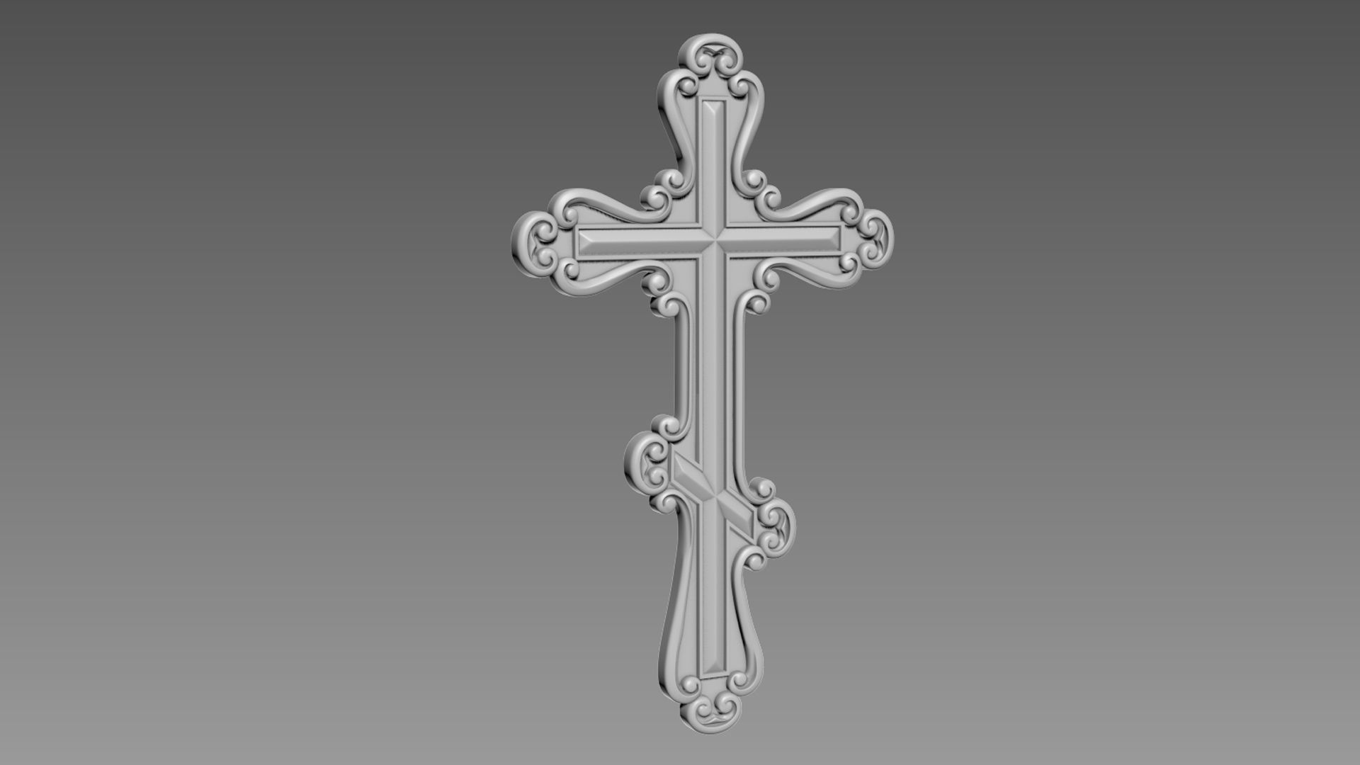Cross bas-relief 3D model_1