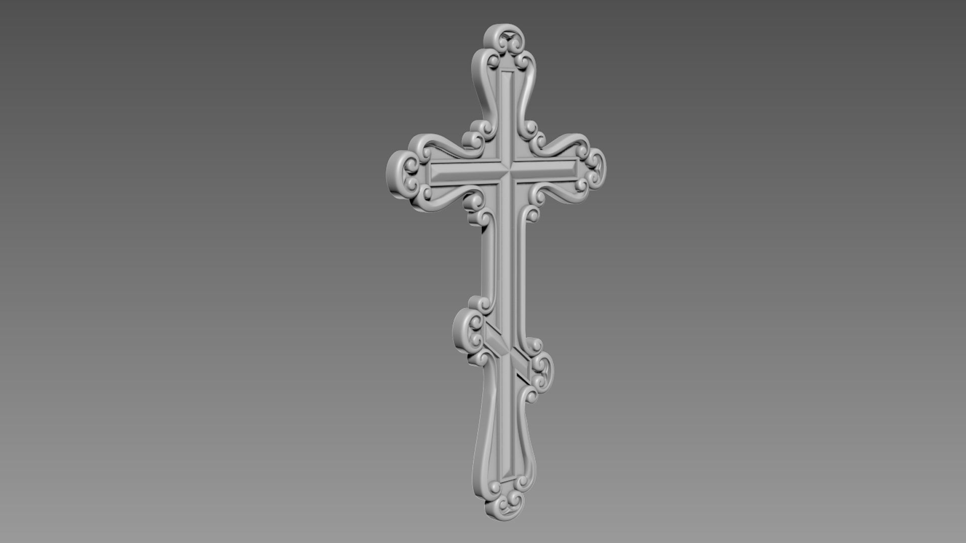 Cross bas-relief 3D model_2