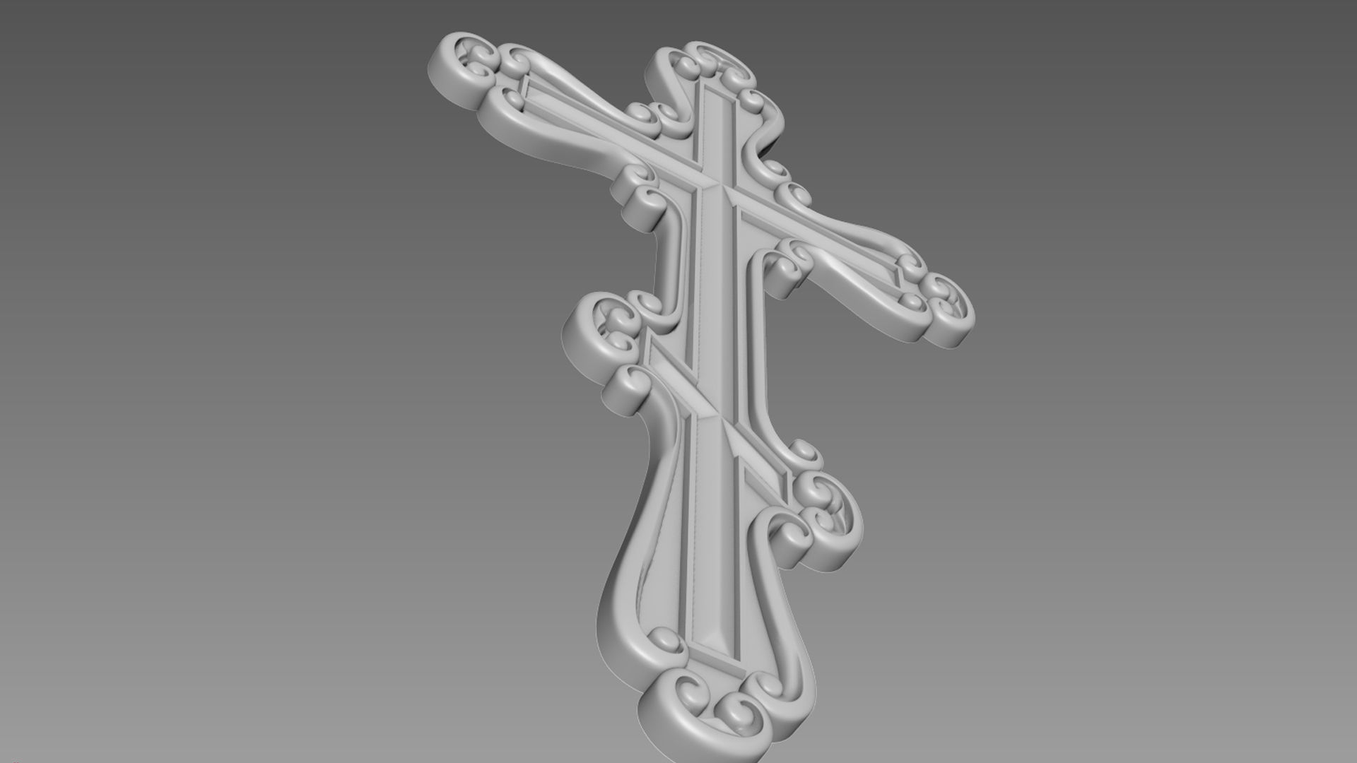 Cross bas-relief 3D model_7
