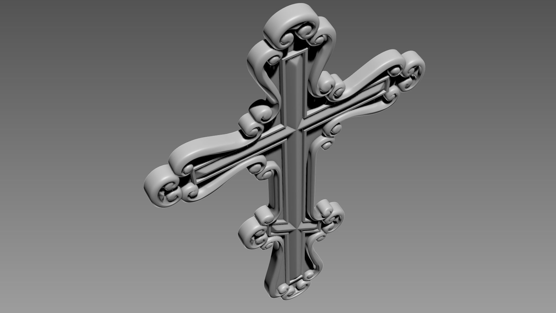 Cross bas-relief 3D model_8