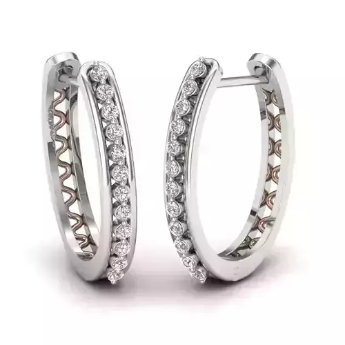 Wire Women huggies earrings 3dm render details