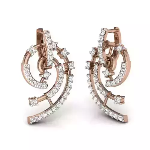 Women huggies earrings 3dm render details