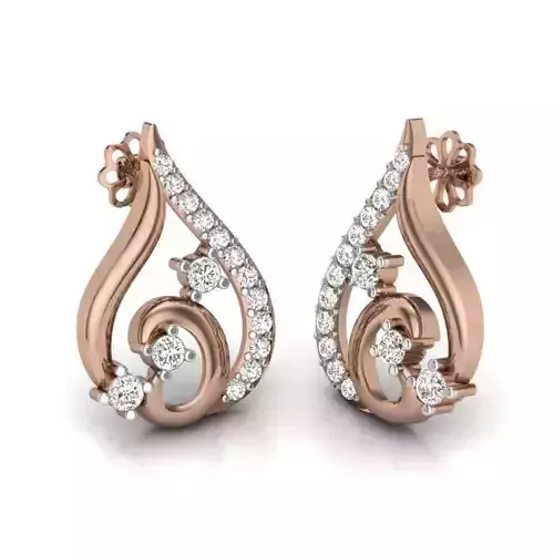 Women studs earrings 3dm render details