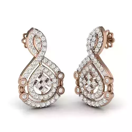 Women studs earrings 3dm render details