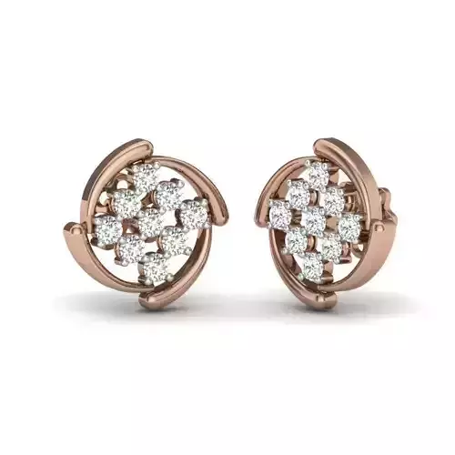 Women studs earrings 3dm render details