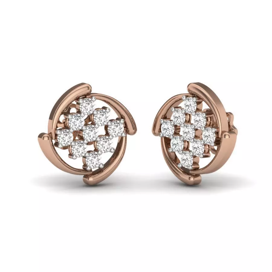 Women studs earrings 3dm render details 3D print model_0