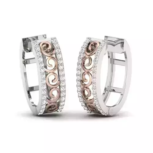 Wire Mesh huggies earrings 3dm render details