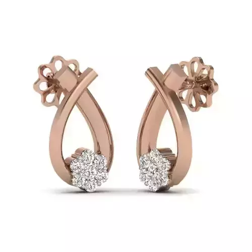 Women studs earrings 3dm render details