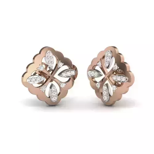 Flower studs earrings 3dm render details 3D print model