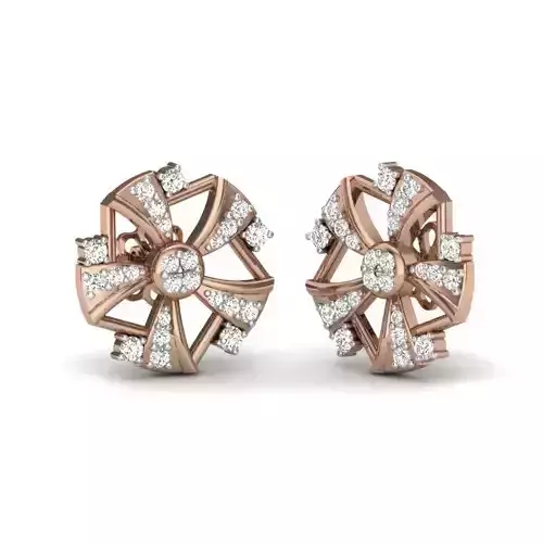 Flower studs earrings 3dm render details 3D print model