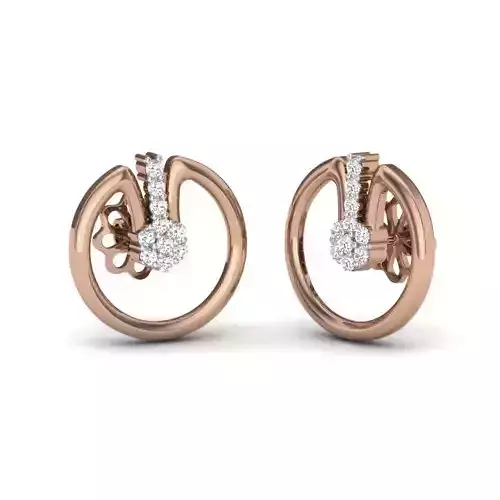 Women studs earrings 3dm render details