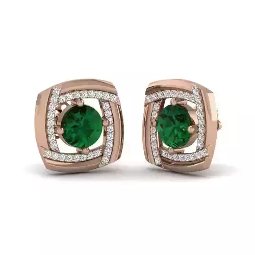 Women solitaire studs earrings 3dm render details