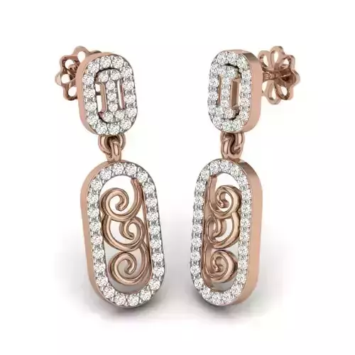 Women drops earrings 3dm render details