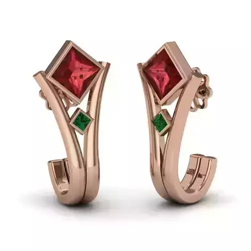 Women hoops earrings 3dm render details