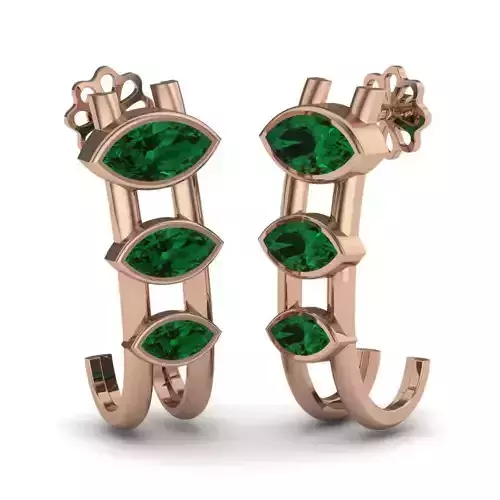 Women hoops earrings 3dm render details