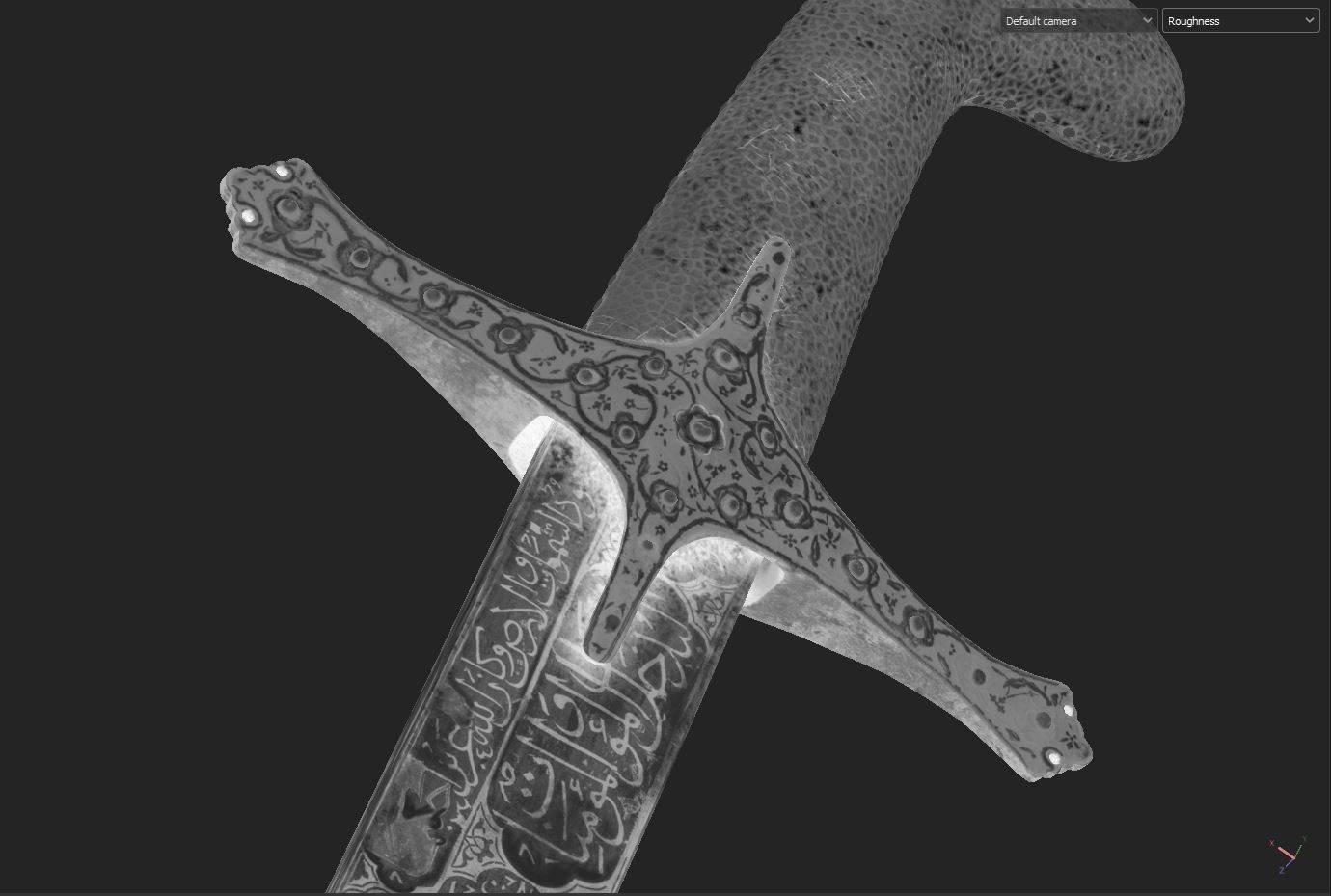 sword Saber Turkish Low-poly 3D model_6