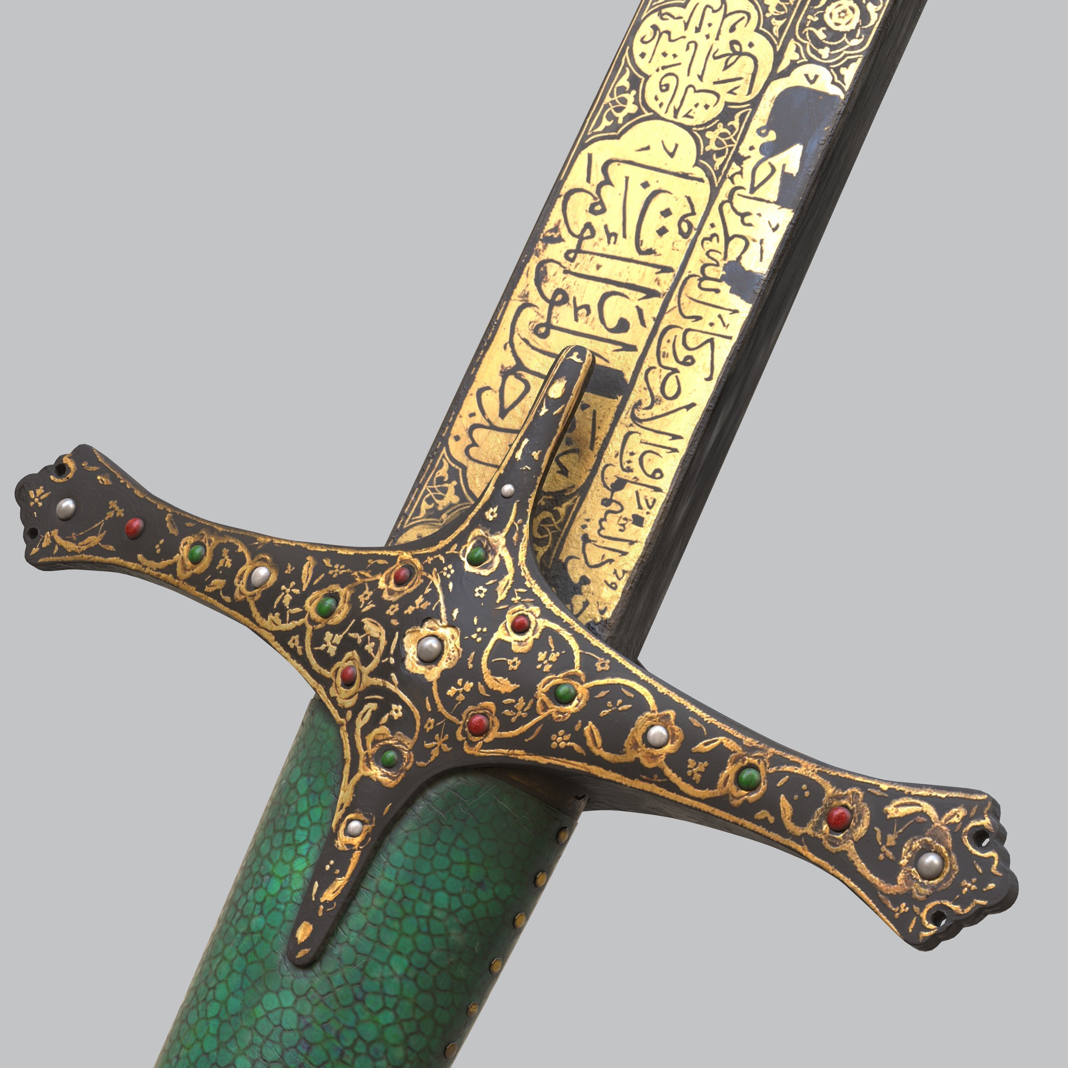 sword Saber Turkish Low-poly 3D model_12