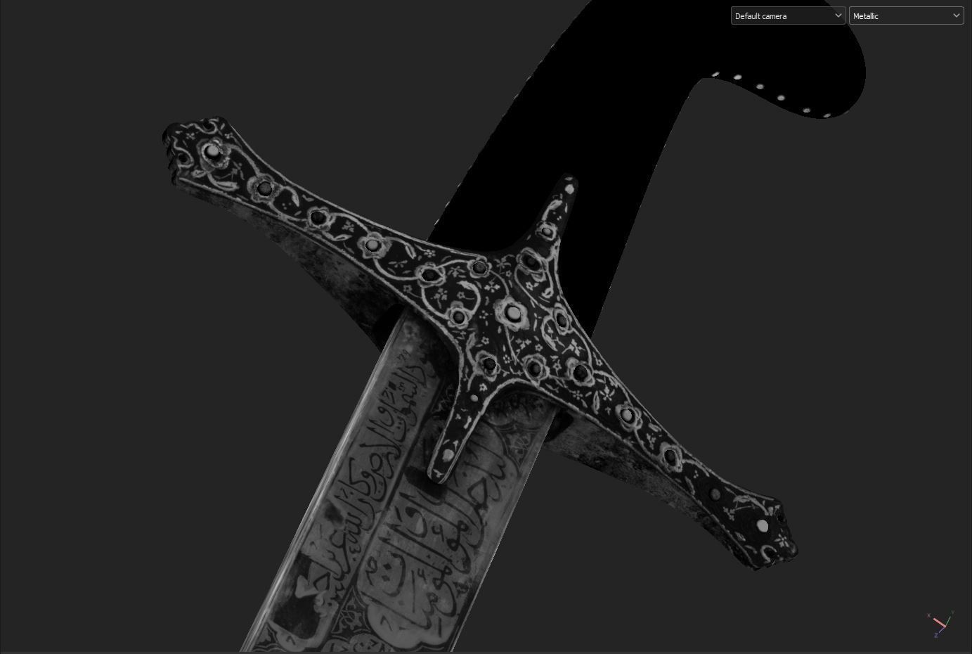 sword Saber Turkish Low-poly 3D model_7