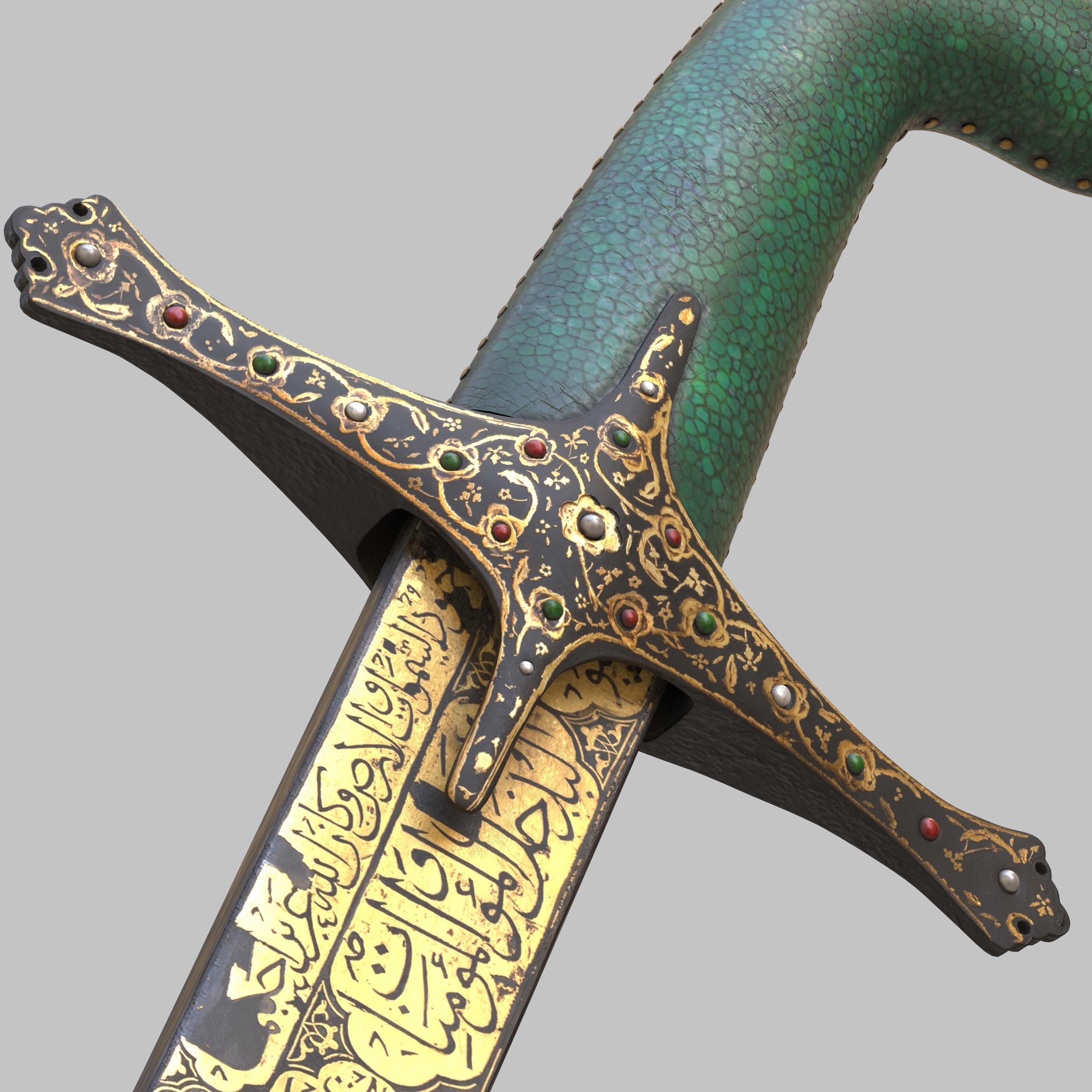 sword Saber Turkish Low-poly 3D model_3