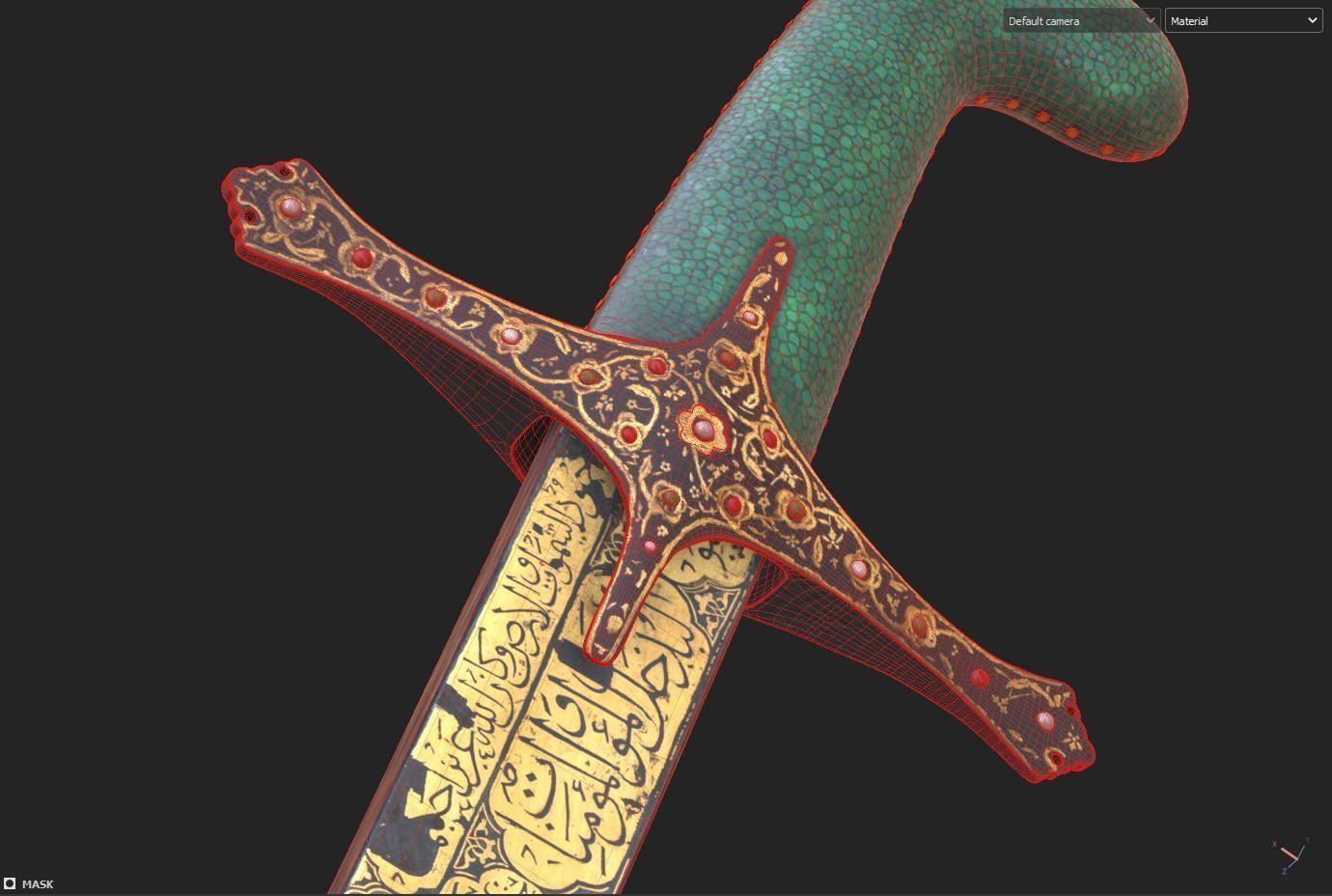 sword Saber Turkish Low-poly 3D model_9