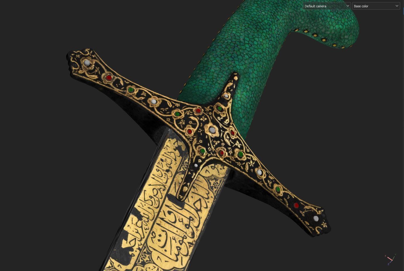 sword Saber Turkish Low-poly 3D model_5