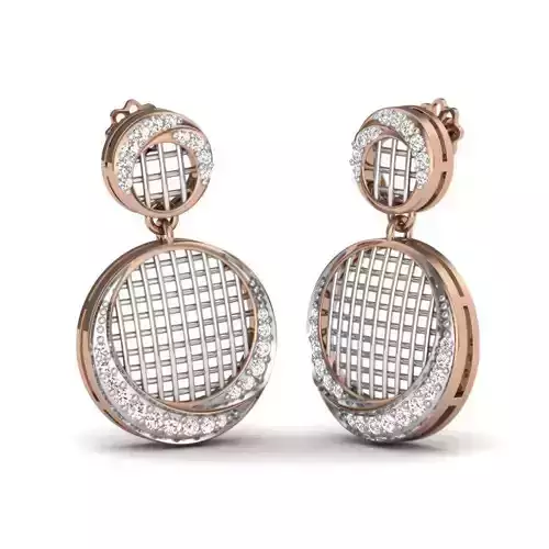 Ultra Vision Mesh Wire  drops earrings 3dm render details