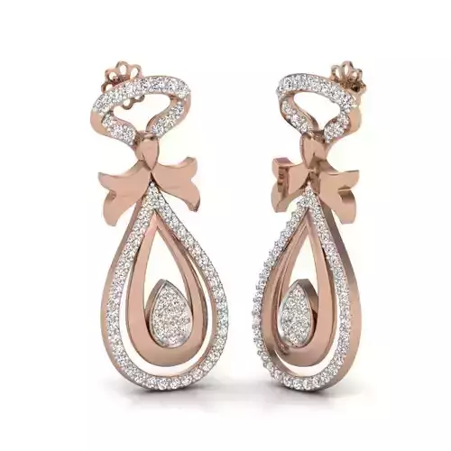 Women drop earrings 3dm render details