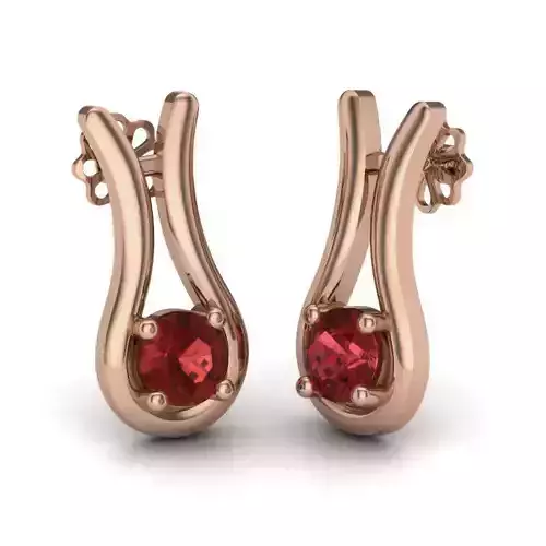 Women solitaire studs earrings 3dm render details