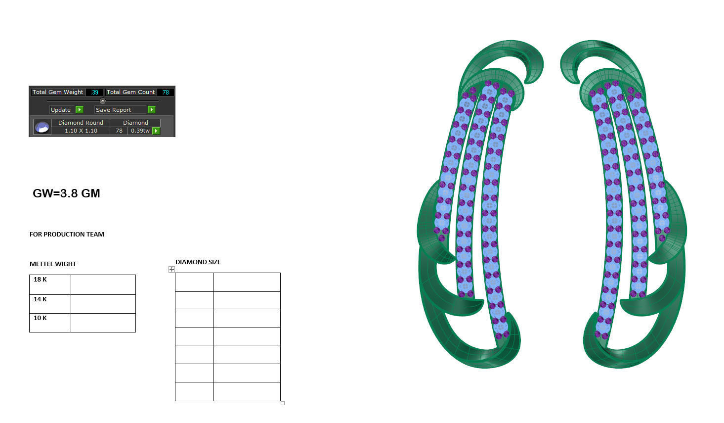 Women studs earrings 3dm render details 3D print model_13