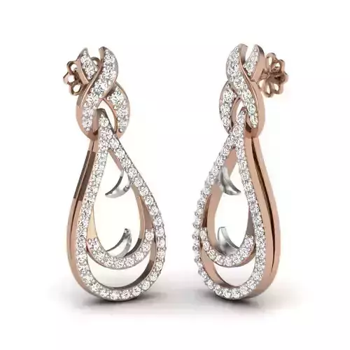 Women studs earrings 3dm render details