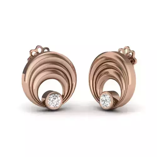 Women solitaire studs earrings 3dm render details