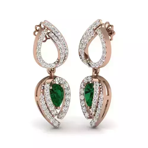 Women drops earrings 3dm render details