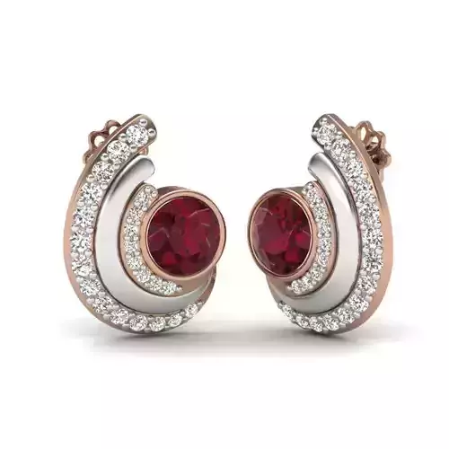 Women studs earrings 3dm render details