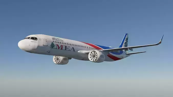 Middle East Airlines A321 Neo 321 nx more liveries in desc Low-poly 3D model