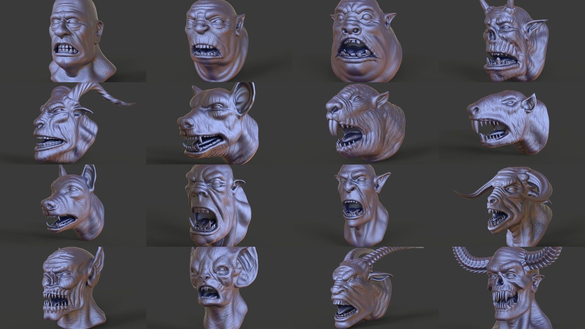 50 HEADS High Poly sculpts 3D model 3D Model Collection _4