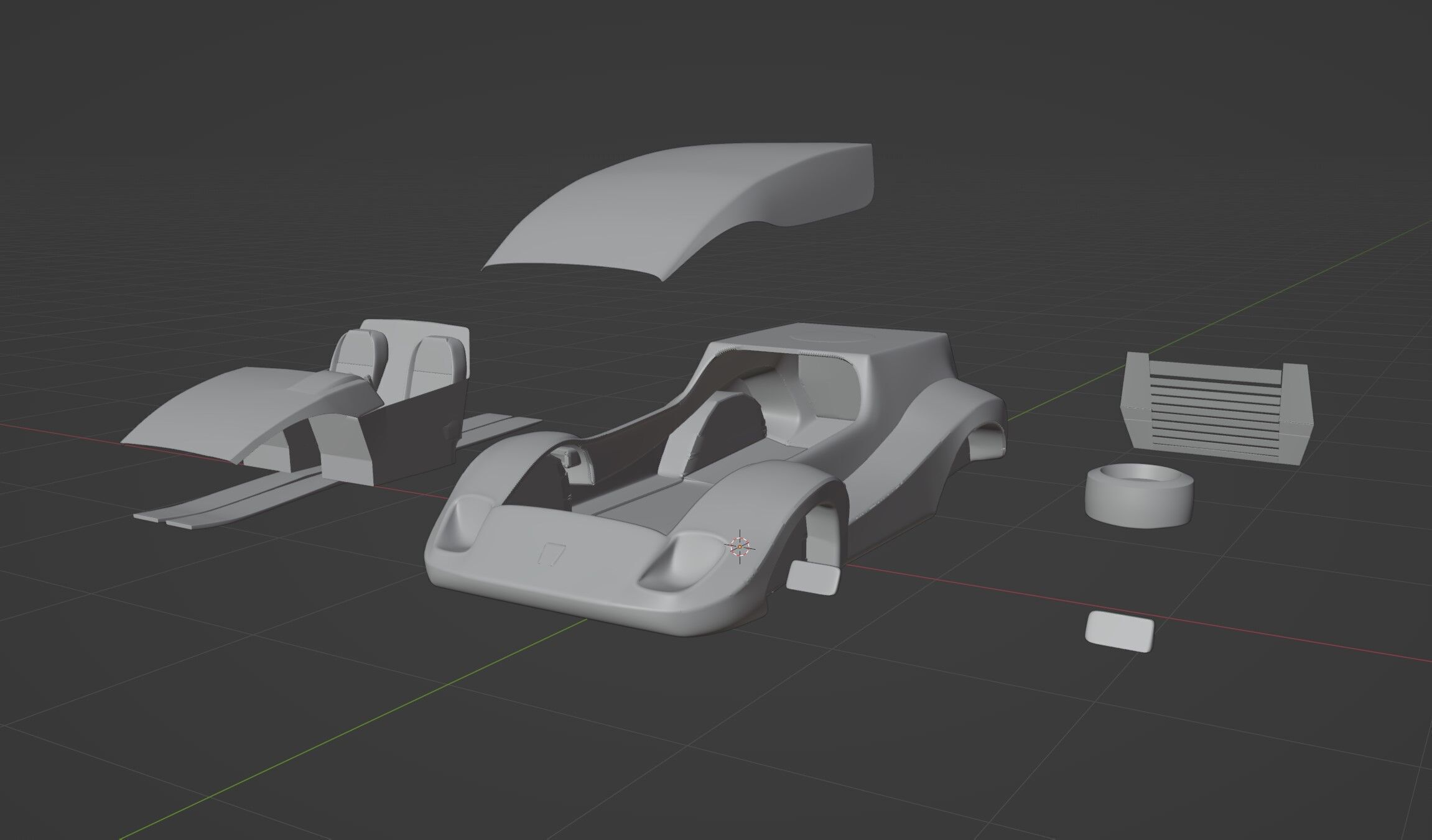 pole position car 3D print model_3