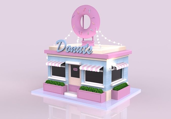 Haven - A Donut Shop Delight Low-poly 3D model