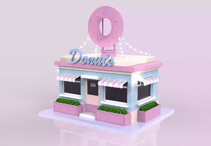 Haven - A Donut Shop Delight Low-poly 3D model