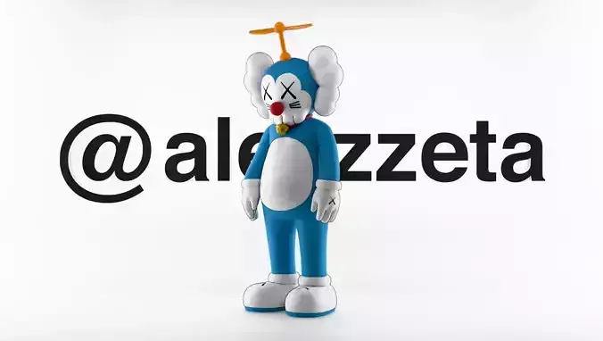 Kaws Doraemon Textured Low-poly 3D model Kaws Doraemon Textured Low-poly 3D model